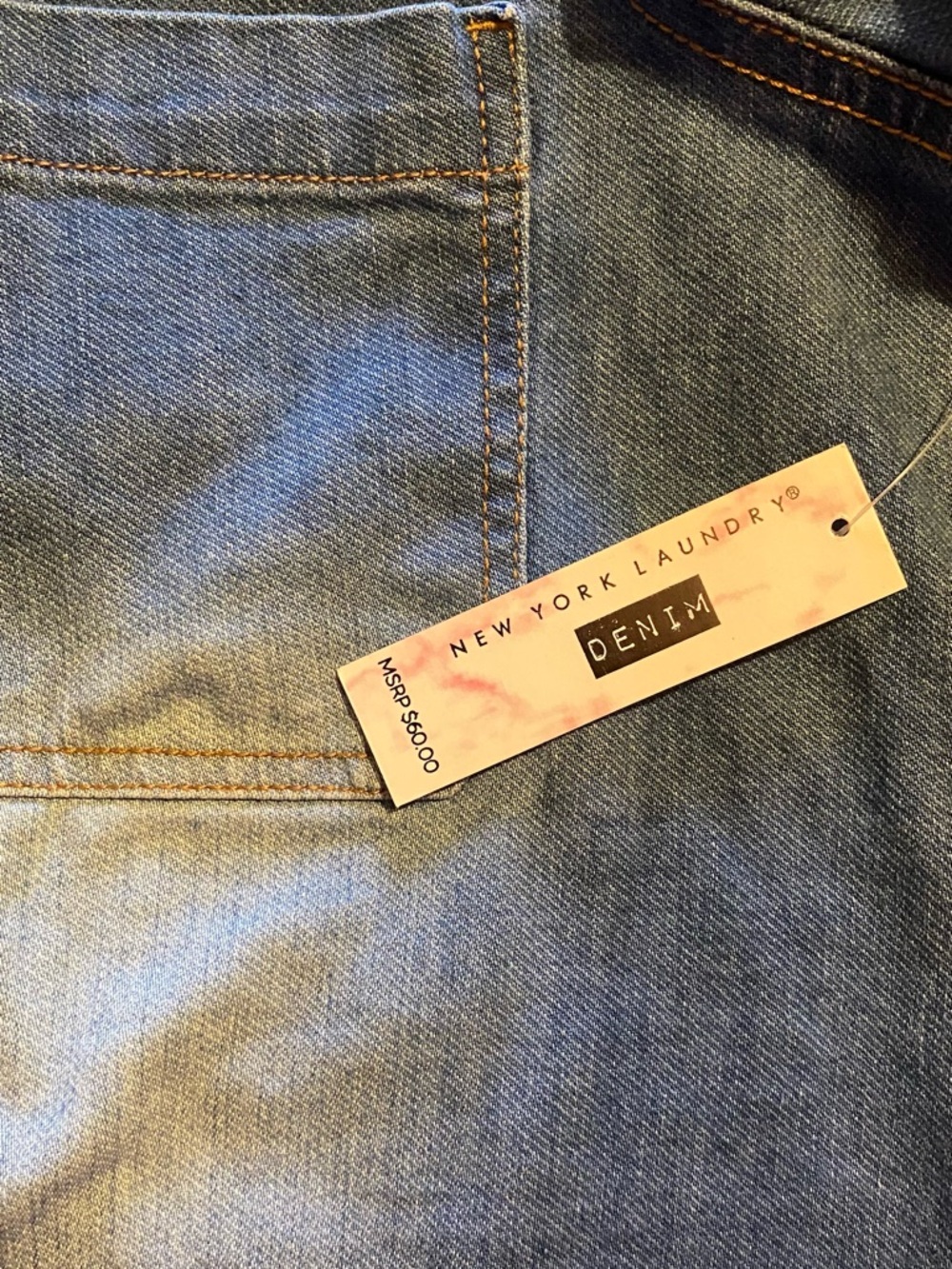 New York Laundry medium wash crop denim jacket raw hem - Picture 4 of 6